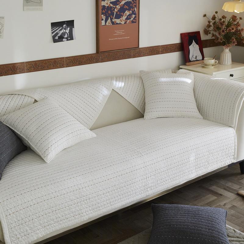 

Foreign trade quality medieval stripes simple embroidery cotton sofa cushion sofa cover towel seat cushion pure cotton non-slip cushion 70*70cm