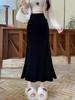 In Stock: Women's Velvet A-line Bodycon Mermaid Skirt - Available In Two Lengths for Autumn/Winter 2026