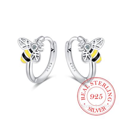925 Sterling Silber Creolen Ohr Schnallen Koreanische Süße Tier Biene Ohrringe für Frauen Hochzeit Partei Schmuck Geschenk
