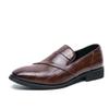 European Plus Size Leather Loafers for Men - Embossed, Spliced Design for Spring/Autumn 2025
