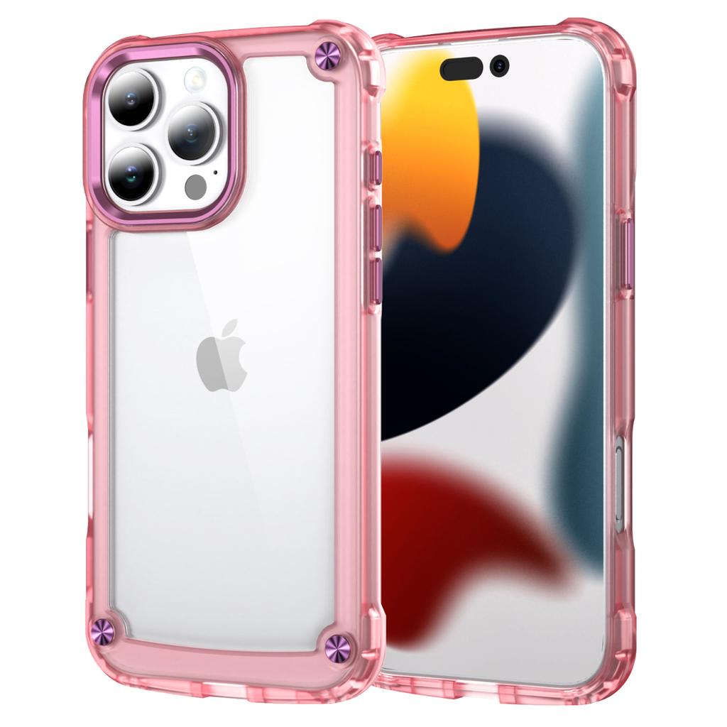 For iPhone 16 Pro Max Case Anti-Drop TPU Frame Clear PC Back Cover