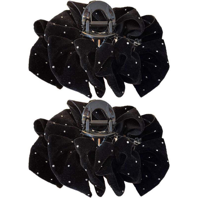 New Year Starry Velvet Cloud Bubble Hair Clip for Women Multi-Layer Bow Shark Clip Hair Accessory