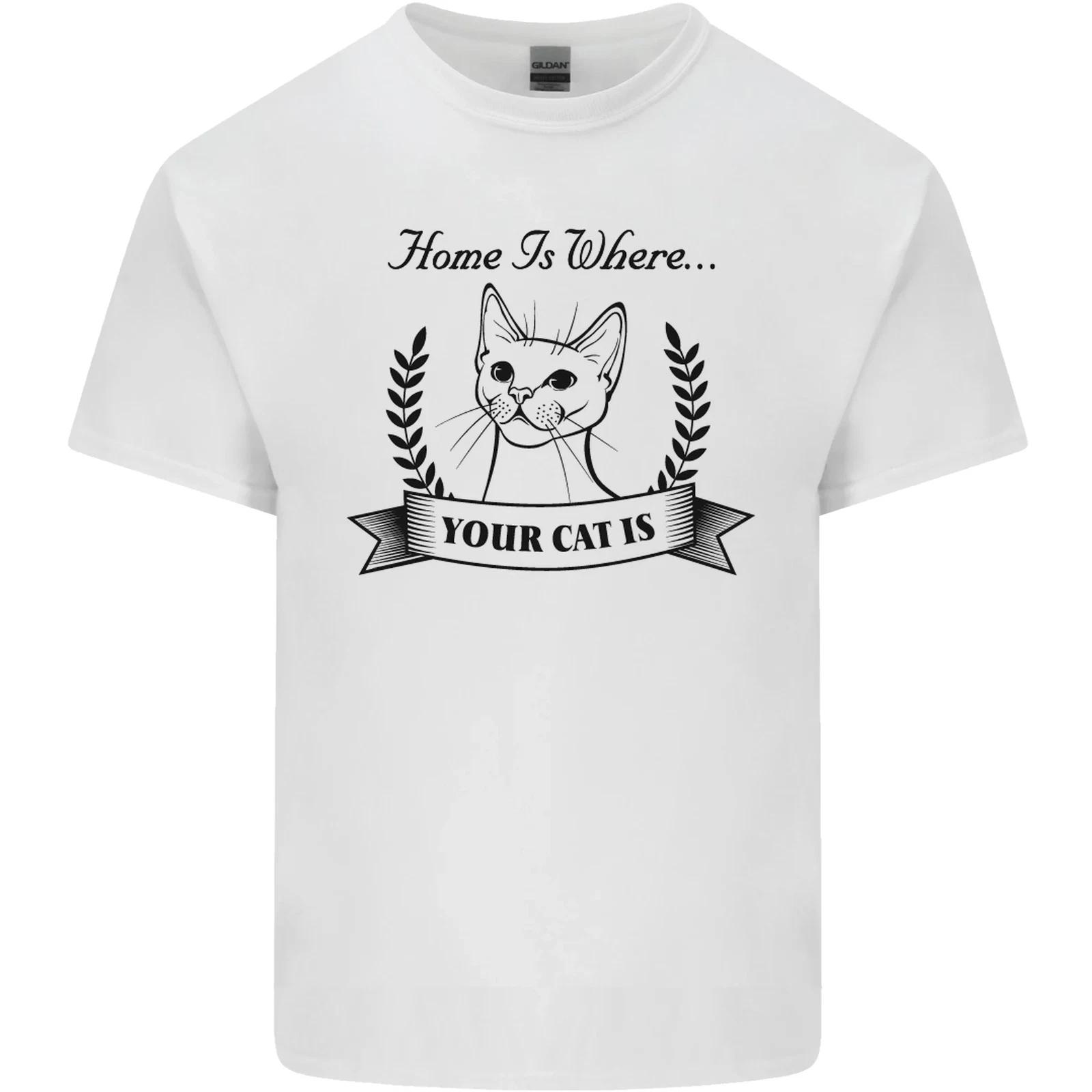 

Home Is Where Your Cat Is Funny Kitten Kids T-Shirt Childrens L