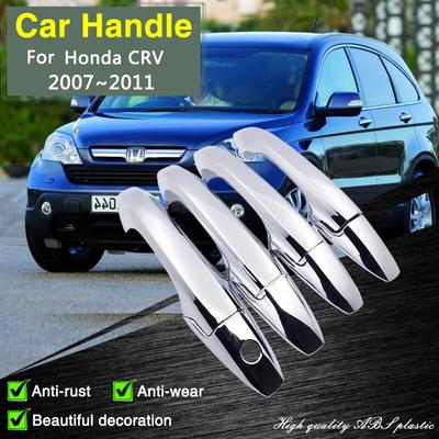 Pour Honda CRV CR-V CR V 3 MK3 III 2007 2008 2009 2010 2011 Couvercle de Poignée de Porte Intelligente Chromé Accessoire de Voiture Autocollant Protecteur Garniture