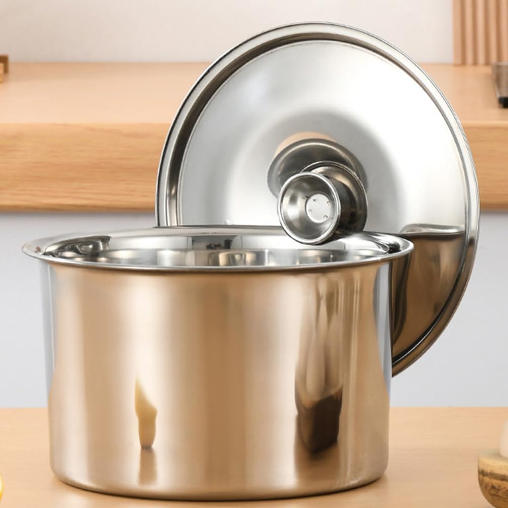 Milisten Stainless Steel Taste Cup Lid Mini Saucepan Lid Cookware Metal Seasoning Universal for Pots and Pans Universal Pot Stainless Steel 8 Inch