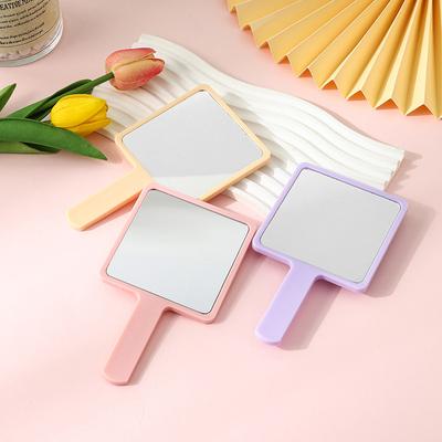 Mini kosmetické zrcátko čtvercové s rukojetí přenosné roztomilé dívčí dárek do ruky mini zrcátko kapesní kosmetické zrcátko kompaktní více barev