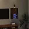 Wall Mounted TV Cabinet with LED Vintage Wood Finish 30.5 x 30 x 60 cm