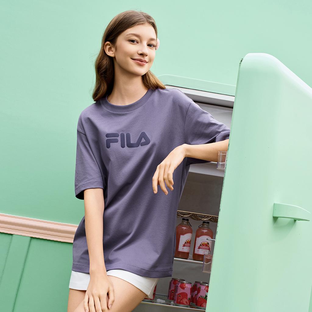 Fila Original Bunt Mode Einfach Klassisch Retro Großes Logo Sport Trendy Lässig Vielseitig Bequem Locker Kurzarm T-Shirt F51U619102FPU