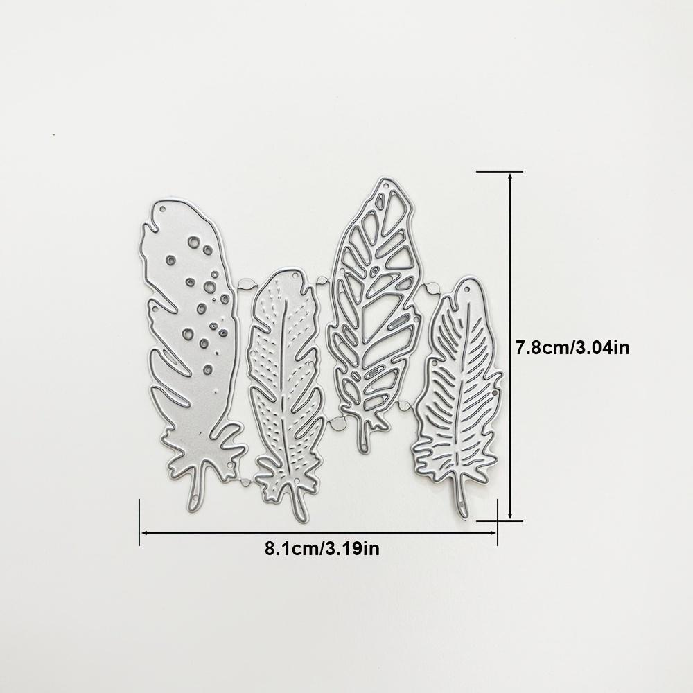 4 ცალი Feathers Metal Cutting Dies Stencils for DIY Scrapbooking დეკორატიული ჭედური წვრილმანი ქაღალდის ბარათებისთვის
