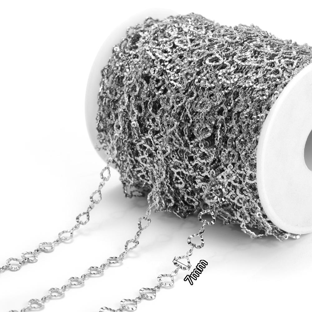 1 Meter Stainless Steel 6mm Crown Heart Handmade Chains for DIY Jewelry Making Necklace Bracelet Supplies Anklets Body Chains