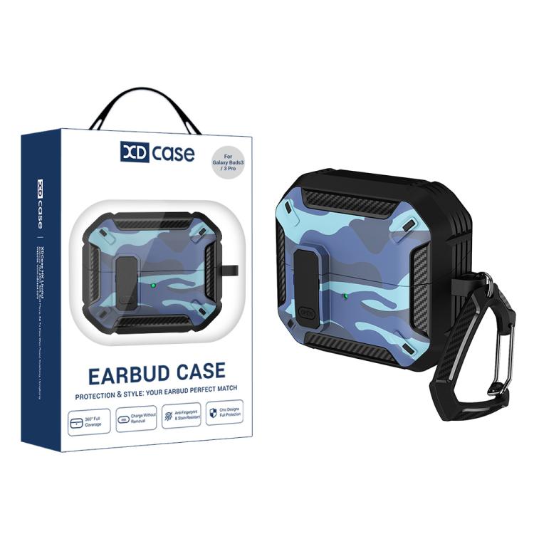 

XDcase Camouflage Security Lock Earbuds Case with Carabiner For Samsung Galaxy Buds3 / 3 Pro / 3 FE синій