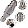 Sewer Pipe Unclog Stainless Steel High Pressure Nozzle 1/4 Plug 1 Front 6 Back Water Rat Head High-pressure Cleaning Nozzle