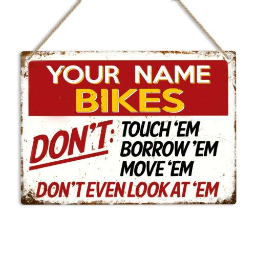 

BIKES PERSONALISED Name Retro Metal Sign Wall Plaque Garage Man Cave Shed FunnyAluminum 30x40cm(11.8x15.7inch)