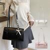 Pu Leather Large Capacity Underarm Bag Leisure Women's Handbag Bow Ribbons Shoulder Bag Ladies