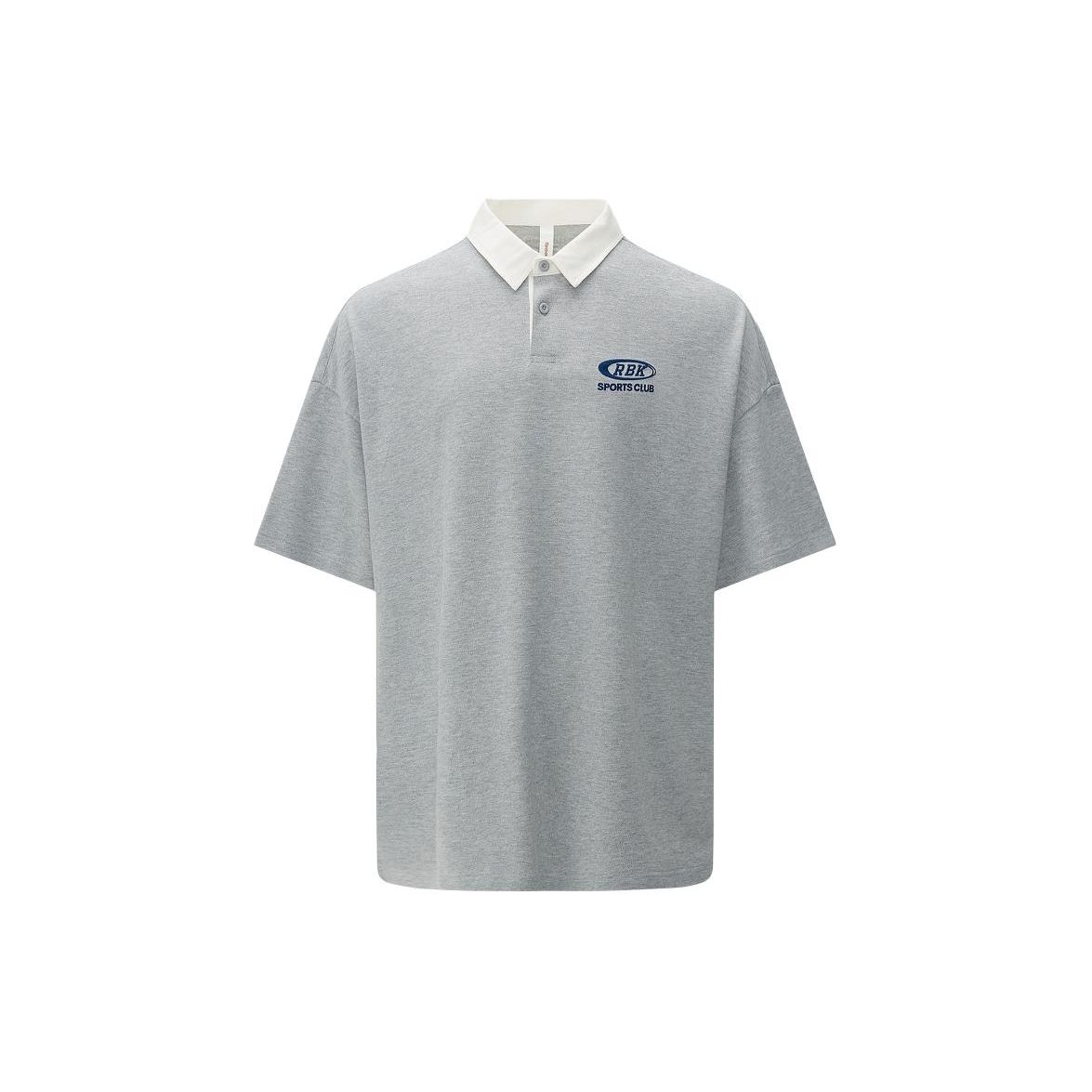 

Reebok Color Block Polo Knit Short Sleeve Polo Shirt Unisex tops Gray 24SRC407UGG3 M