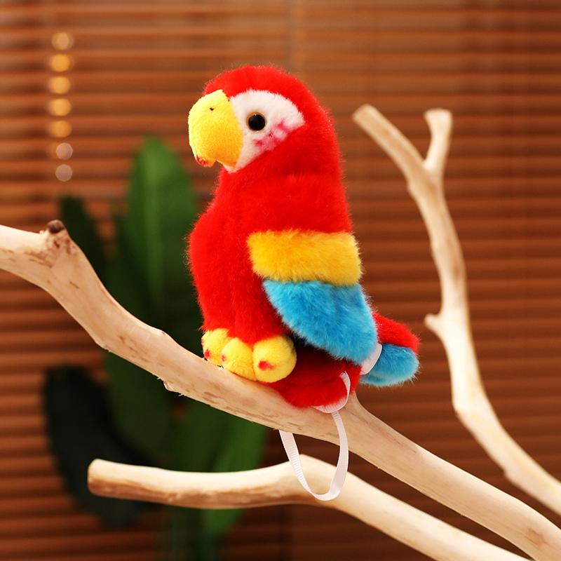 1Pc 12CM Cute Plush Parrot Toys with Adsorbable Magnet Lifelike Parrot Dolls Funny Birthday Party Decoration Gift