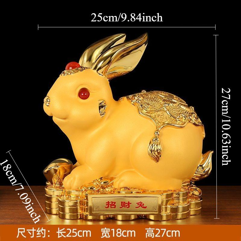 1 Stück Harz Kaninchen Sparschwein Glücksbringer Tierkreiszeichen Kaninchen Sparschwein Ornament Heimdekoration Chinesische Tierornamente Harzornament