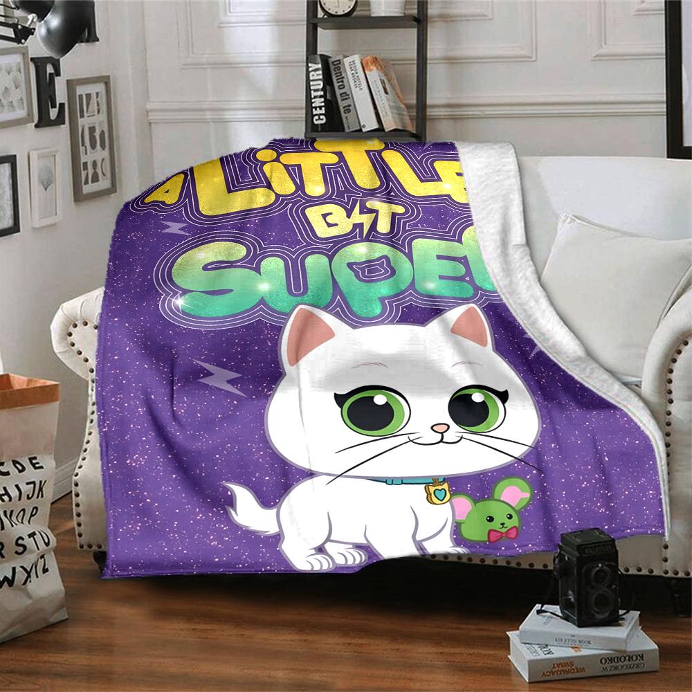 1pc Super Kitties Adventures1 Blanket, Gift, for Men and Women, Soft Blanket, Good for Sofa Bed Couch Travel, Lightweight Flannel Blanket