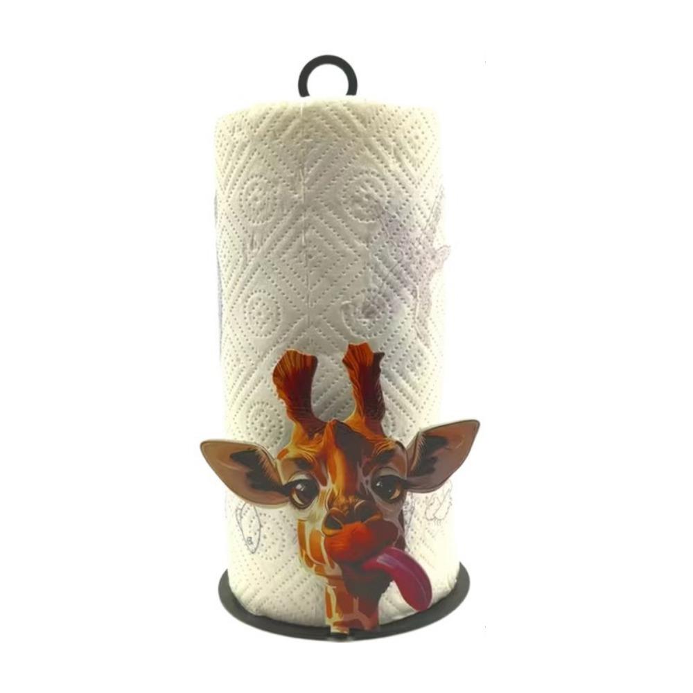 Practical Iron Freestanding Tissue Holder Strawberry Pattern Decorative Vertical Napkins Rack Cute Tissue Stand Bathroom