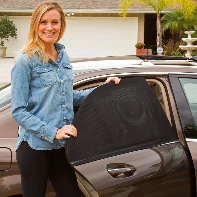 Car Sunshade Curtains Universal Side Window Shades SUV Curtains Protection Repellent Mosquito Mesh Net Sunshade Auto Accessories