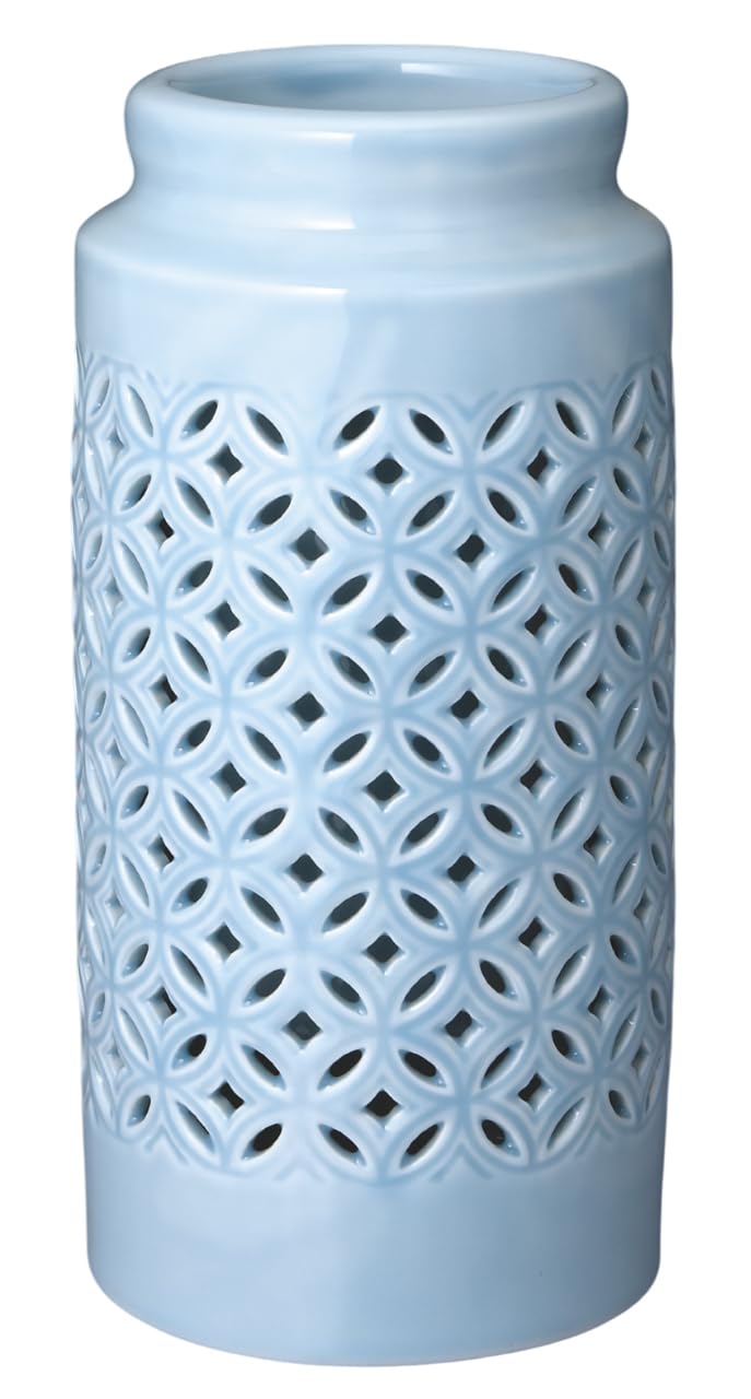 

Flower Vase Light Celadon Openwork Shippo Buddhist Altar Buddhist Altar Memorial Service [8.5 inches] Supplies, Supplies,