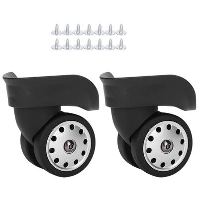 A Pair A88 Black Luggage Multihole Wheel Universal Suitcase Replacement Outdoor Supplies