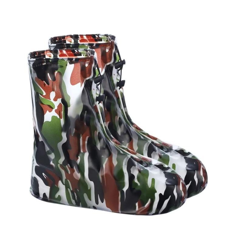 1 Pair Waterproof Shoe Covers Non Slip Reusable Overshoes for Rain Snow PVC Silicone Sole Protectors Doorbell Rain Cover