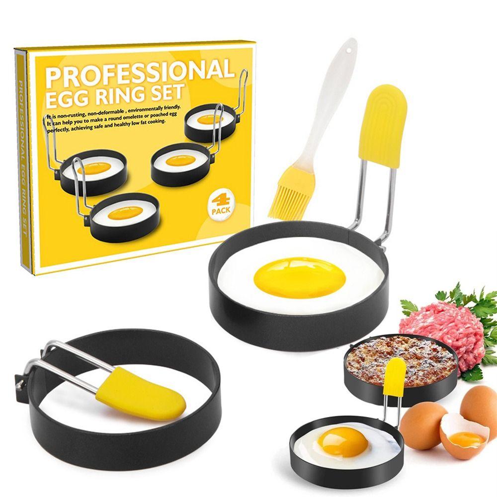 2/4pcs Omelette Fried Egg Shaper Stainless Steel Egg Rings Portable Frying Eggs Cooker  Home