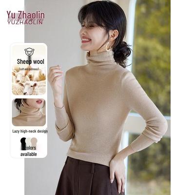 YUZHAOLIN Women's High-Neck Wool Blend Sweater