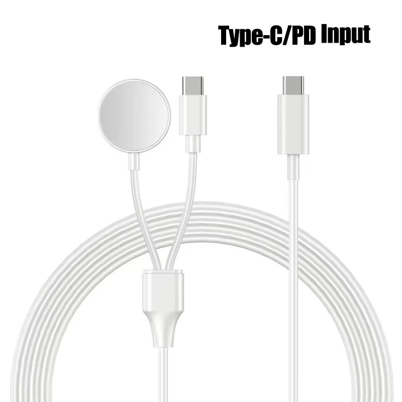Portable Magnetic Watch Wireless Charger 2 In 1 Type C Pd Usb Fast Charging Cable For Samsung S23 Ultra Galaxy Watch 6/5/4  Pro