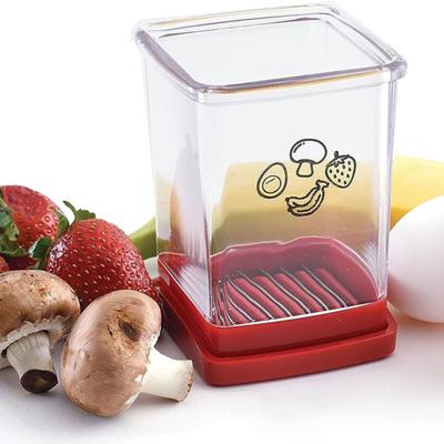 Affettatrice per frutta in acciaio inossidabile salvaspazio, utensile da cucina per taglierina per frutta con piastra di spinta inferiore multifunzionale facile da usare