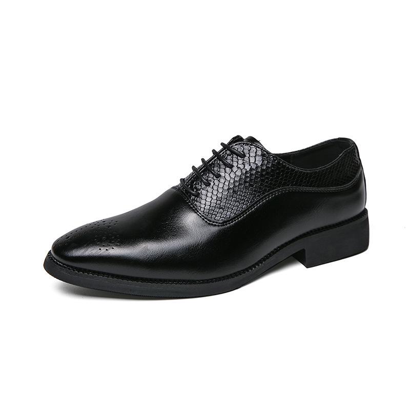 Men's British Patchwork Loafers - Large Size Flower Leather Formal Casual Shoes