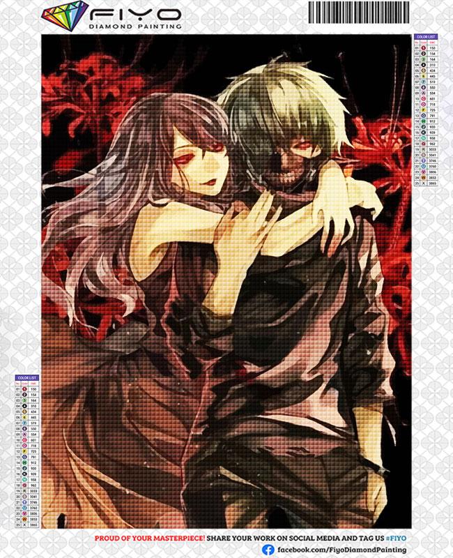 DIY 5D Diamant Malerei Tokyo Ghoul Anime Volle Mosaik Diamant Stickerei Bild Strass Kreuz Stich Kits Wohnkultur cuadros