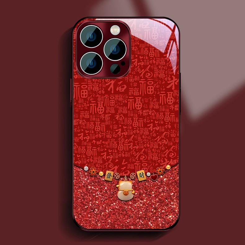 Чехол Baifu Fa Cai Cat подходит для мобильного телефона Apple 16promax, чехол iPhone15/1413 стекло, чехол Apple 17. apple 17promax