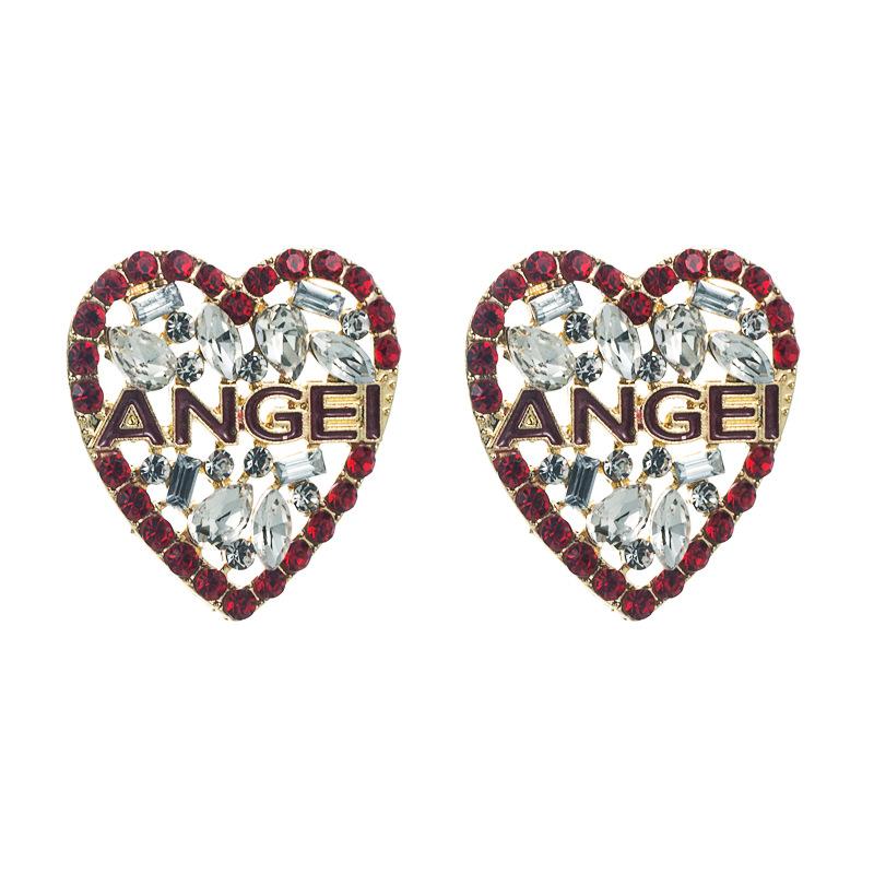 Orecchini Pendenti a Lettera da Donna Acciaio al Titanio Lega Orecchini Pendenti Cristallo Acrilico Colorato Forma di Cuore Vuoto Geometrici Ornamenti per Orecchie