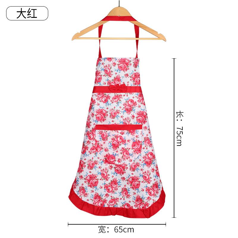 Damen Küchenschürze mit Blumenmuster, Taschen und verstellbarem Taillenband, Damen Latzschürze