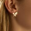 Elegant 18K Gold Plated Mother-of-Pearl Butterfly Stud Earrings