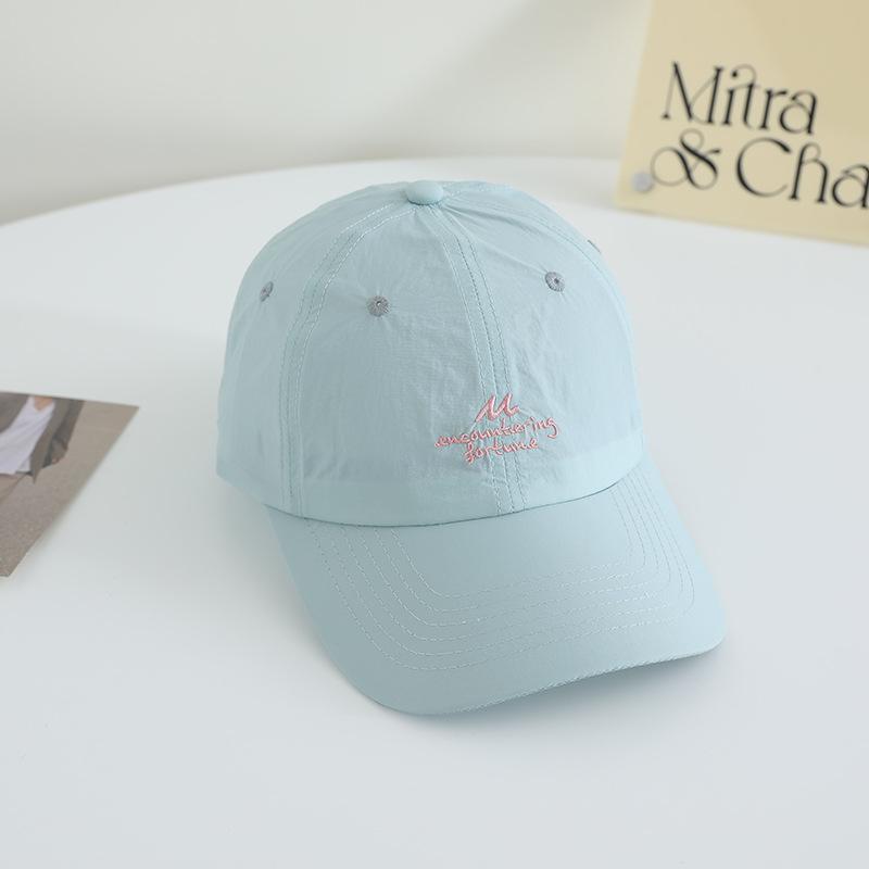 Simple Embroidered Quick drying Hat Outdoor Sun Protection Baseball Cap Sports Breathable Korean Style Thin and Versatile Sun Hat for Women