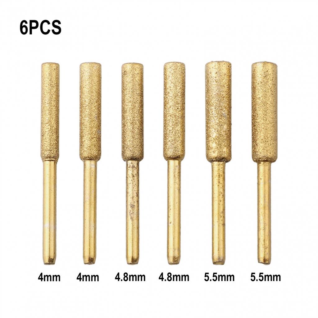 Kettensägen Schleifsteine 6 Stück Beschichteter Zylindrischer Fräser zum Schärfen von Sägeketten
