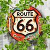 Vintage Route 66 Metal Poster, Wall Decor for Living Room