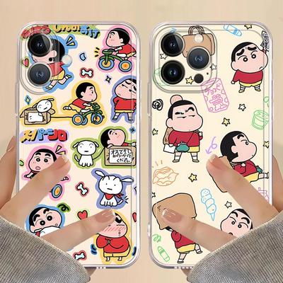Cute Crayons Shinchans Case for iPhone 17 Pro Max Air 15 XR 13 Pro 14 Plus 12 Mini 11 16 XS Max 7 8 Soft Phone Cover