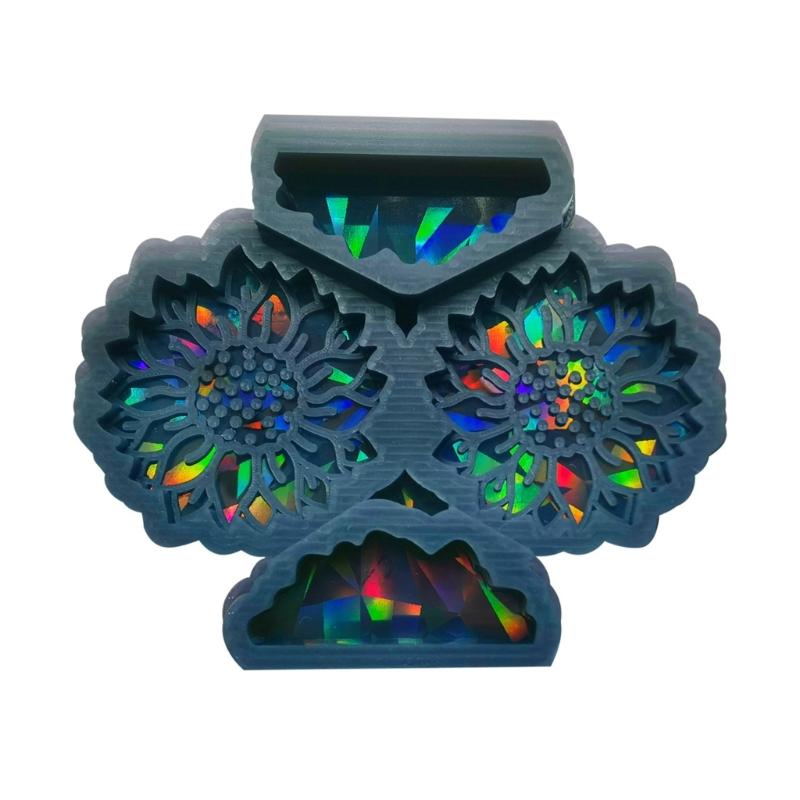 Holographic Resin Keychain Mold Flower Epoxy Resin Casting Mold for DIY Crafts Jewelry Making Phone Holder Silicone Mold