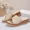 Large Size Stone Pattern Fish Mouth Thick Soled Slippers For Women Border Casual Outer Wear Wedge Heel Women S Shoes Sandals