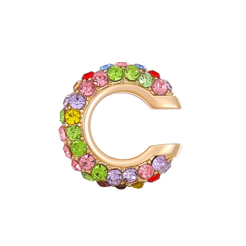 European & American Popular C-shaped Rhinestone Ear Cuff Earrings, No Piercing Needed for Women