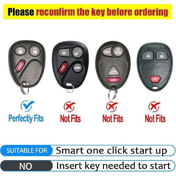 for Chevy Key Fob Cover, Soft TPU Car Key Cover Compatible with Chevy Silverado Avalanche Suburban Trailblazer Equinox Malibu Tahoe Buick Rainier