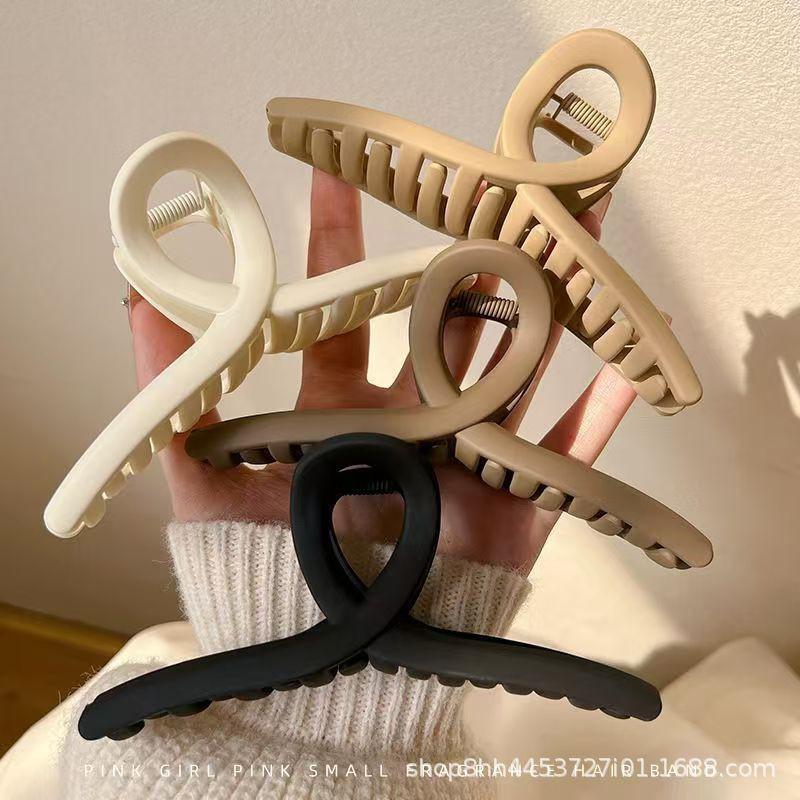 Large Acrylic Hair Claw Clip With Ribbon Women Thick Styling Accessory Lightweight Elegant Updo Holder