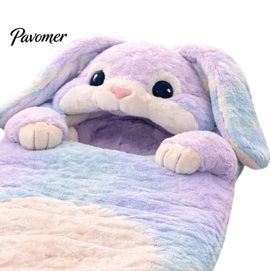 Bunny Slumber Bag Plush Rabbit Envelope Sleeping for Kids, Winter Washable Sleep Sack Bag, Fuzzy Toddlers Boys Girls Kids