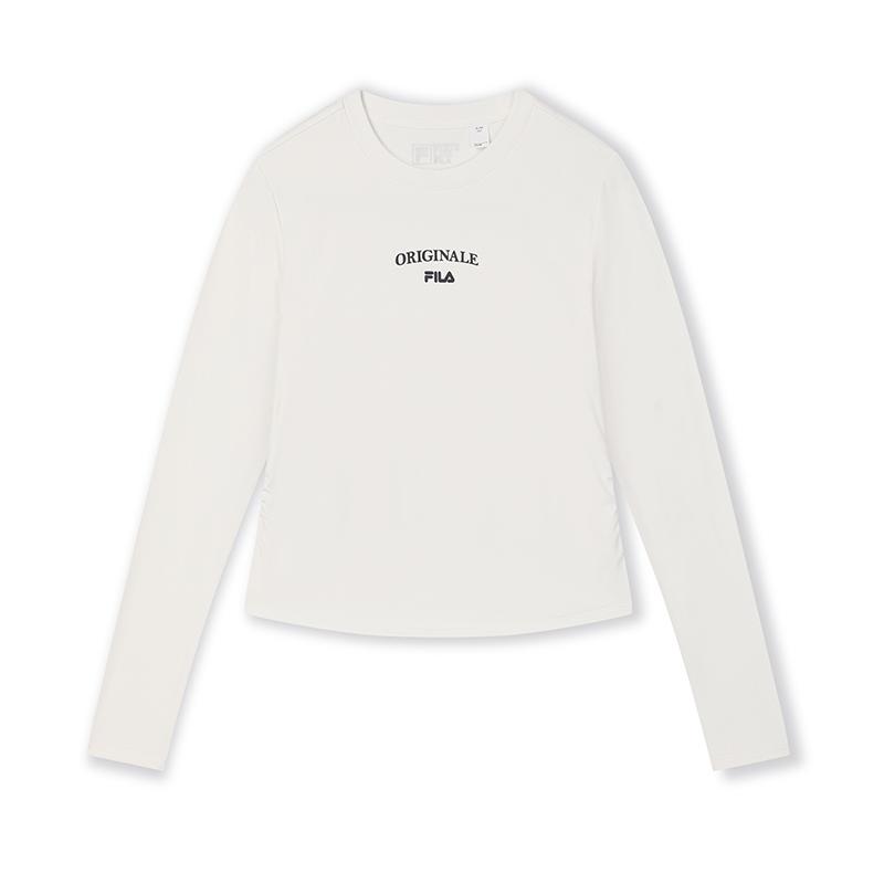 

Fila Оригинальная Универсальная Повседневная Трикотажная Футболка с Длинным Рукавом Женские Топы Облако-Гриб-Белый F11W519213F-WT M