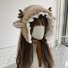 Cartoon Deer Ear Protection Hair Tie Thick Plush Winter Headwear Scarf Earmuffs Leg Warmer Casual Accessory