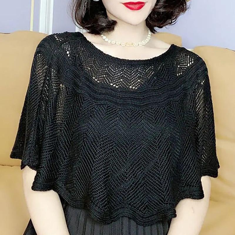 Dámský pletený dutý bavlněný šál Šátek Halenka Letní Podzimní Elegantní Dámský Ochranný proti slunci Plášť Plášť